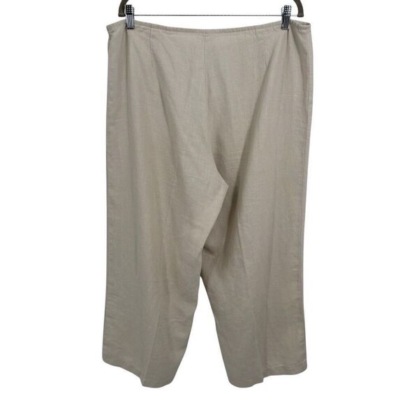 Eileen Fisher Linen Blend Wide Leg Cropped Pants Cream Size Large - Picture 6 of 8
